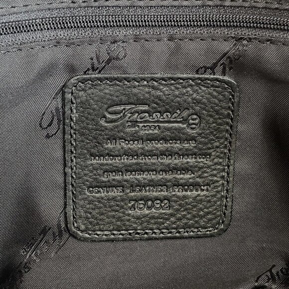 Fossil Classic Rucksack Backpack Black Leather Satchel Messenger Bag Purse Key - Picture 11 of 16